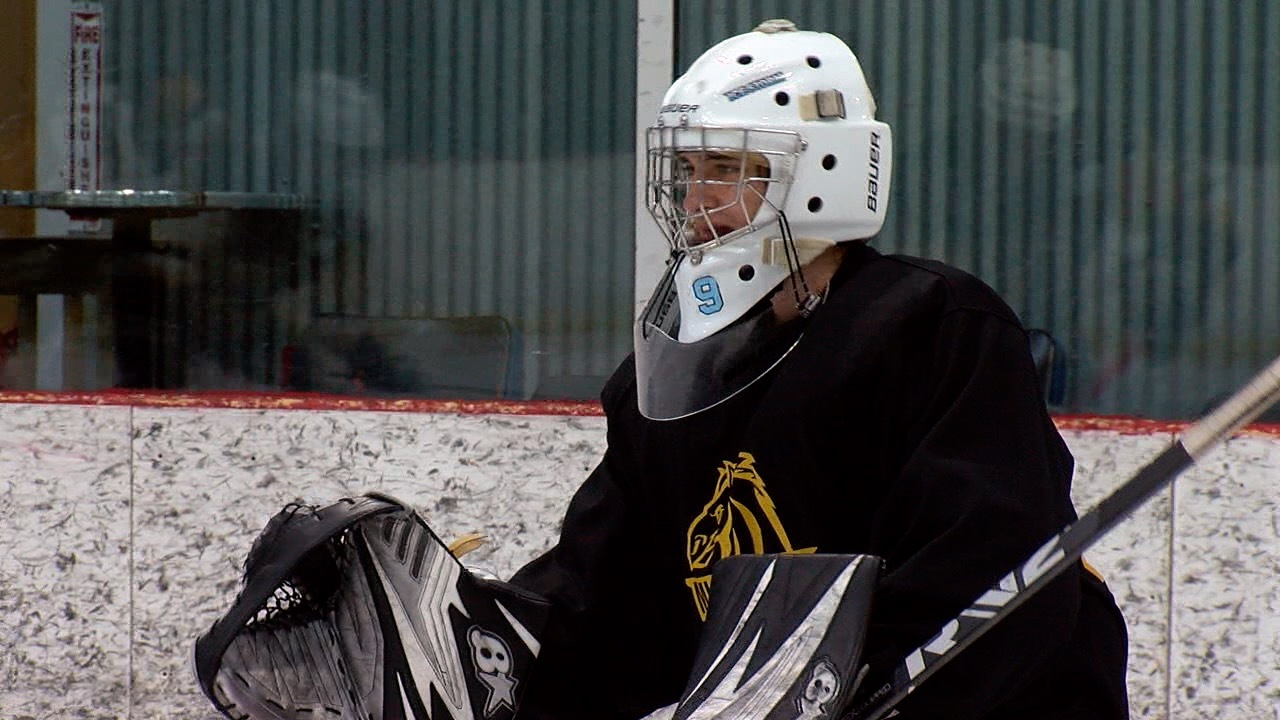 Mitchell High School hockey goalie