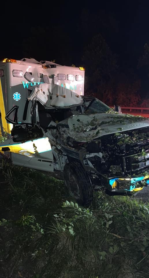 White Marsh ambulance in crash