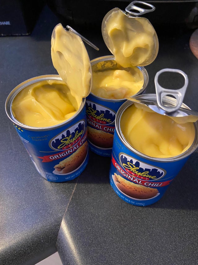Skyline Chili cans mistakenly labeled on cream of chicken soup