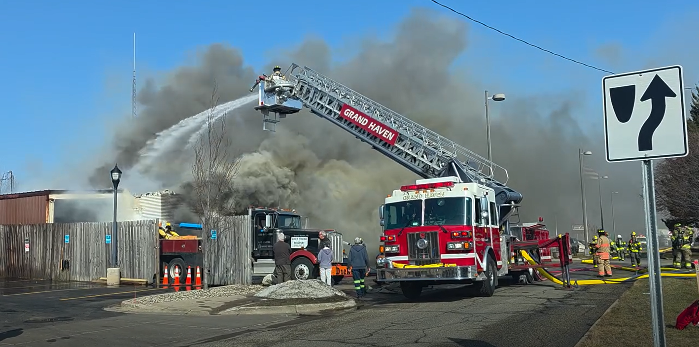 Grand Haven Public Safety put out business fire