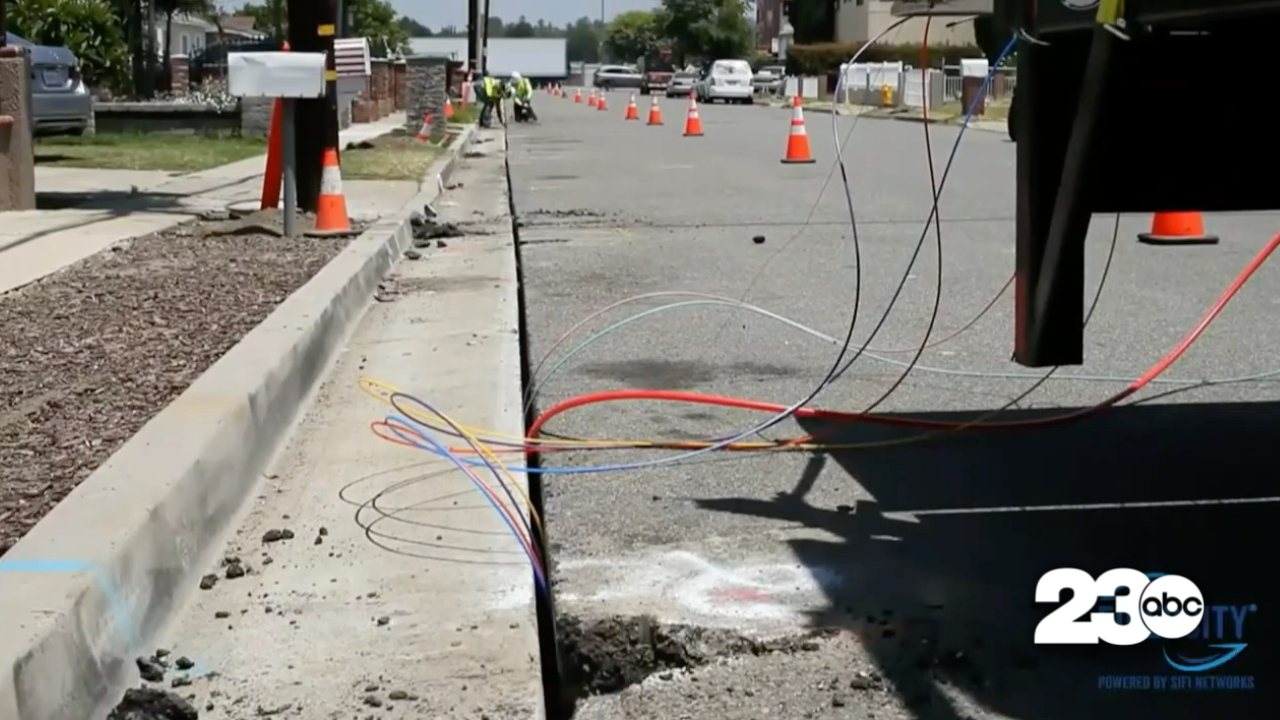 Fiber Optic Cable Being Installed