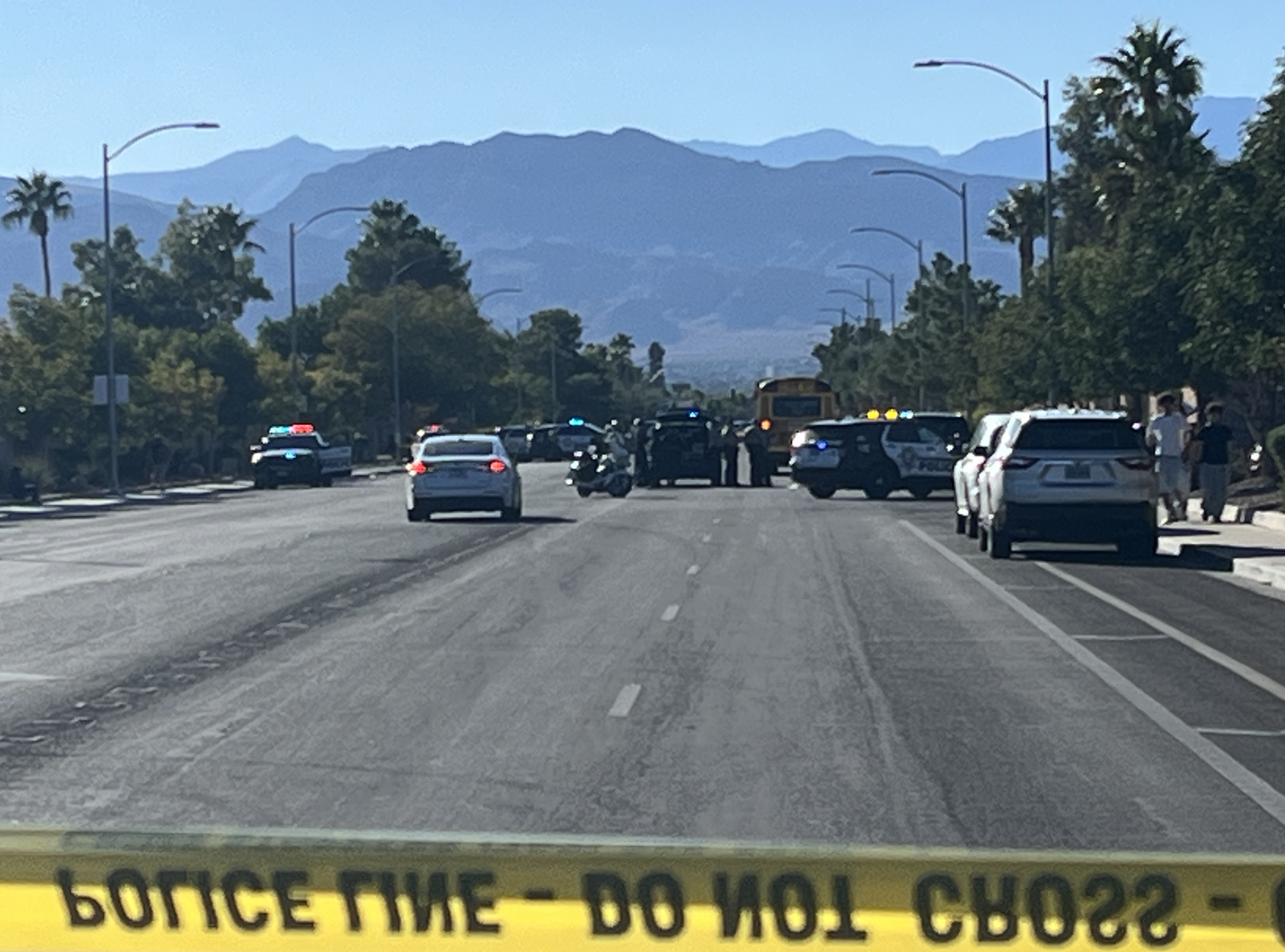 Bus hits person near Lied MS