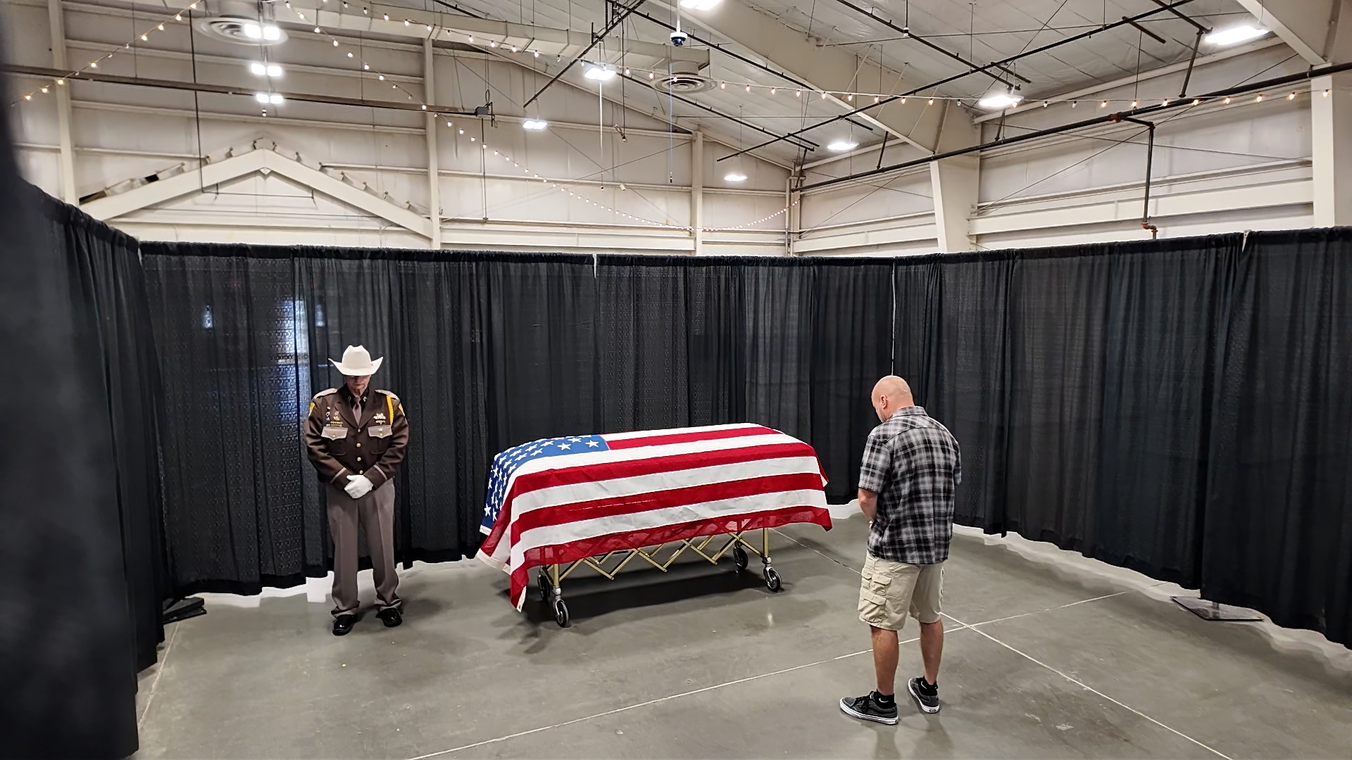 Hundreds gather at MetraPark for public casket viewing of Officer Joshua Briese