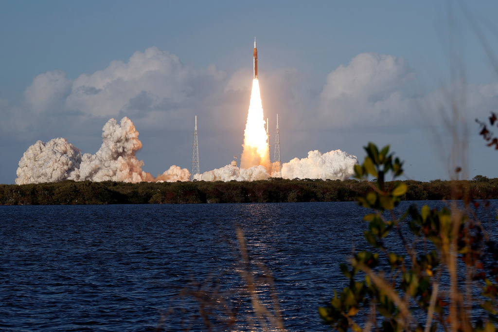 NASA's Artemis II moon rocket lifts off from the Kennedy Space Center's Launch Pad 39-B Wednesday, April 1, 2026, in Cape Canaveral, Fla. 