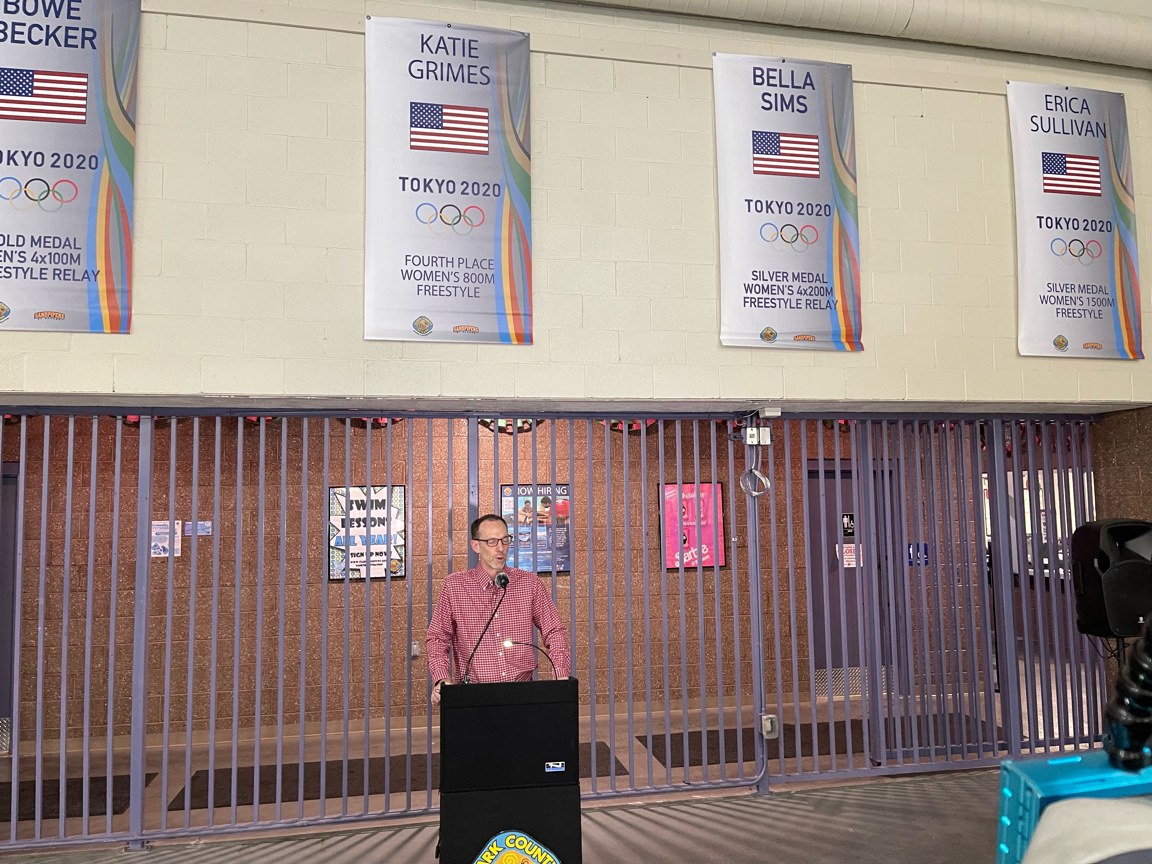 Olympians recognized at Desert Breeze Aquatic Center