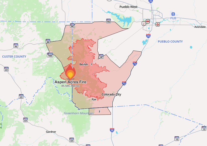Wildfire perimeter map