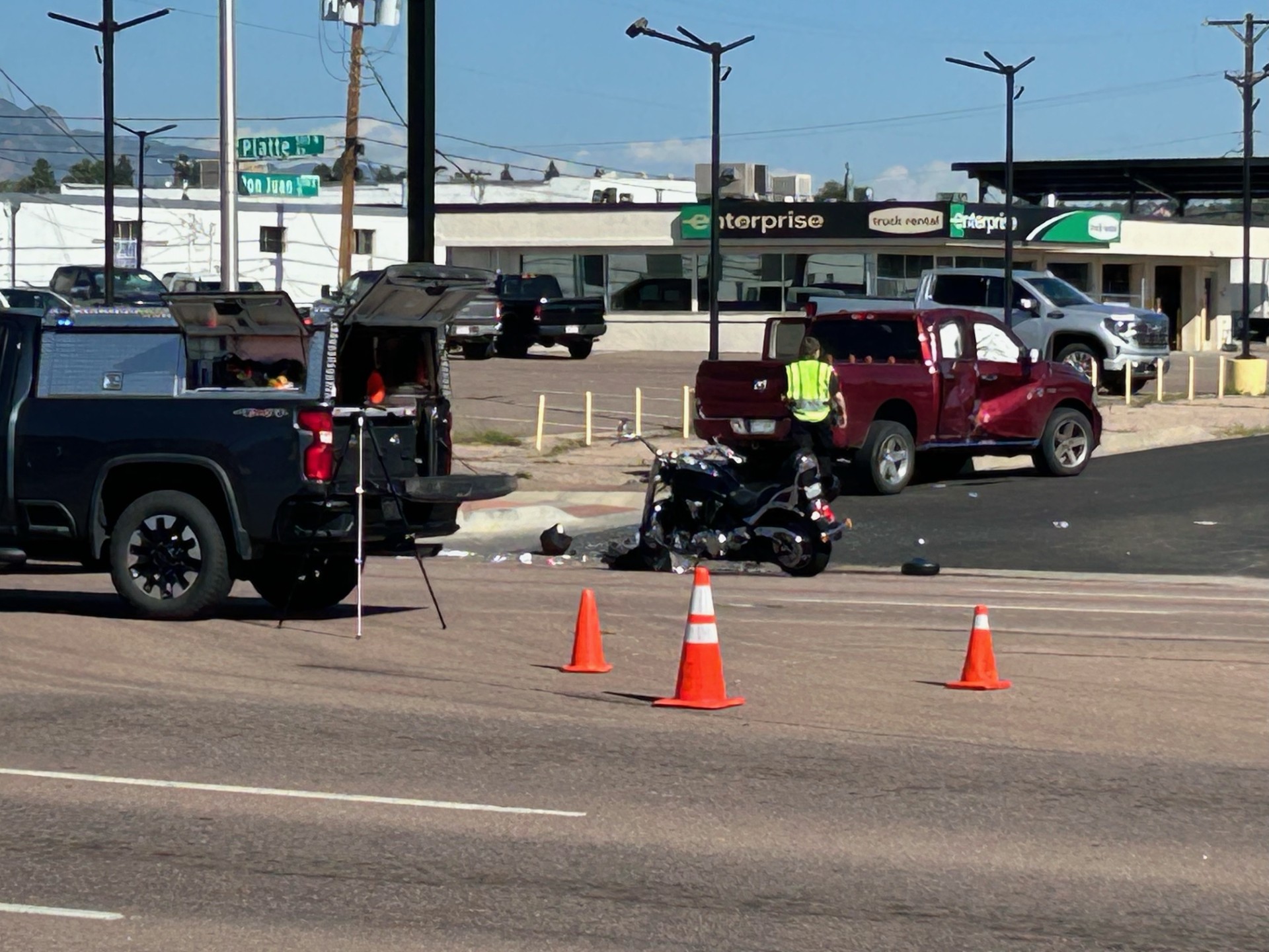 Motorcycle Accident along Platte Avenue 