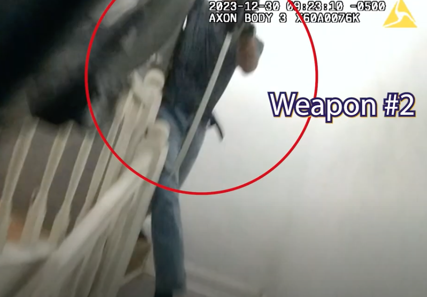 Body-worn camera footage shows BPD officer shooting knife charging suspect