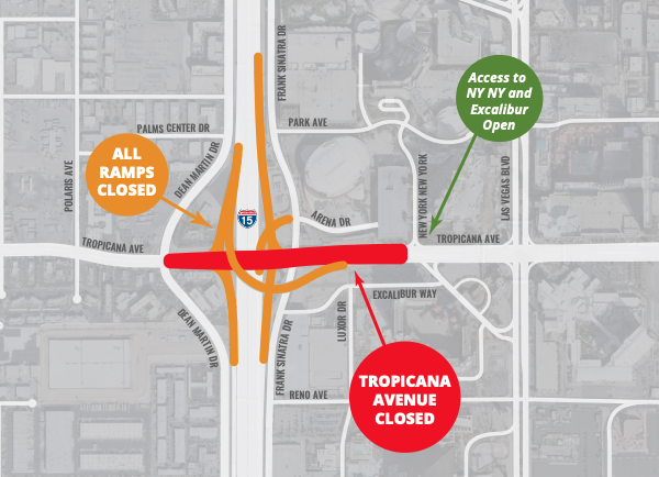 Tropicana closures Nov. 19-22, 2023