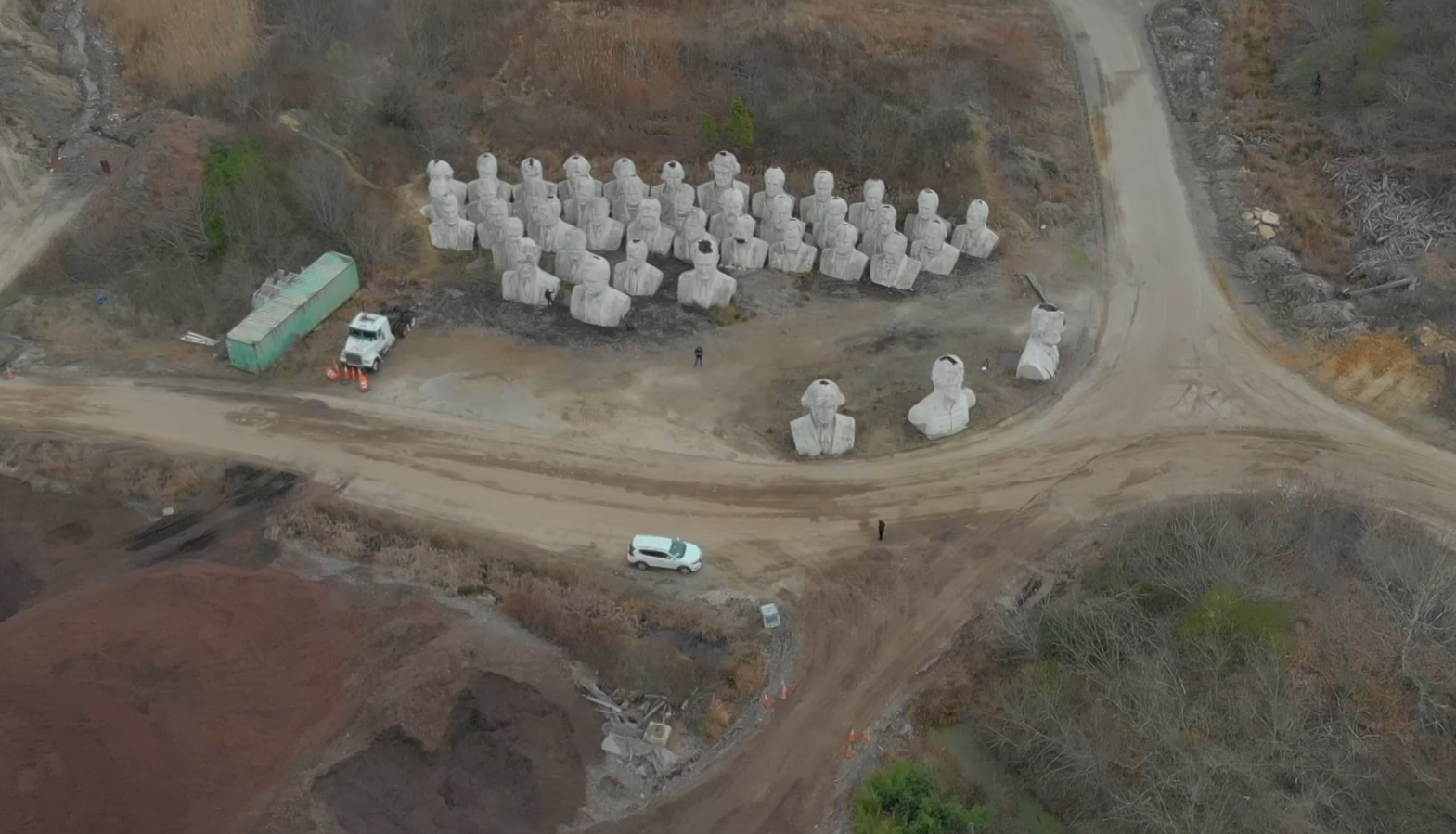 Tucked away on a 600-acre tract of land in James City County off Croaker Road are 42 huge presidential busts, that are poised for new life.
