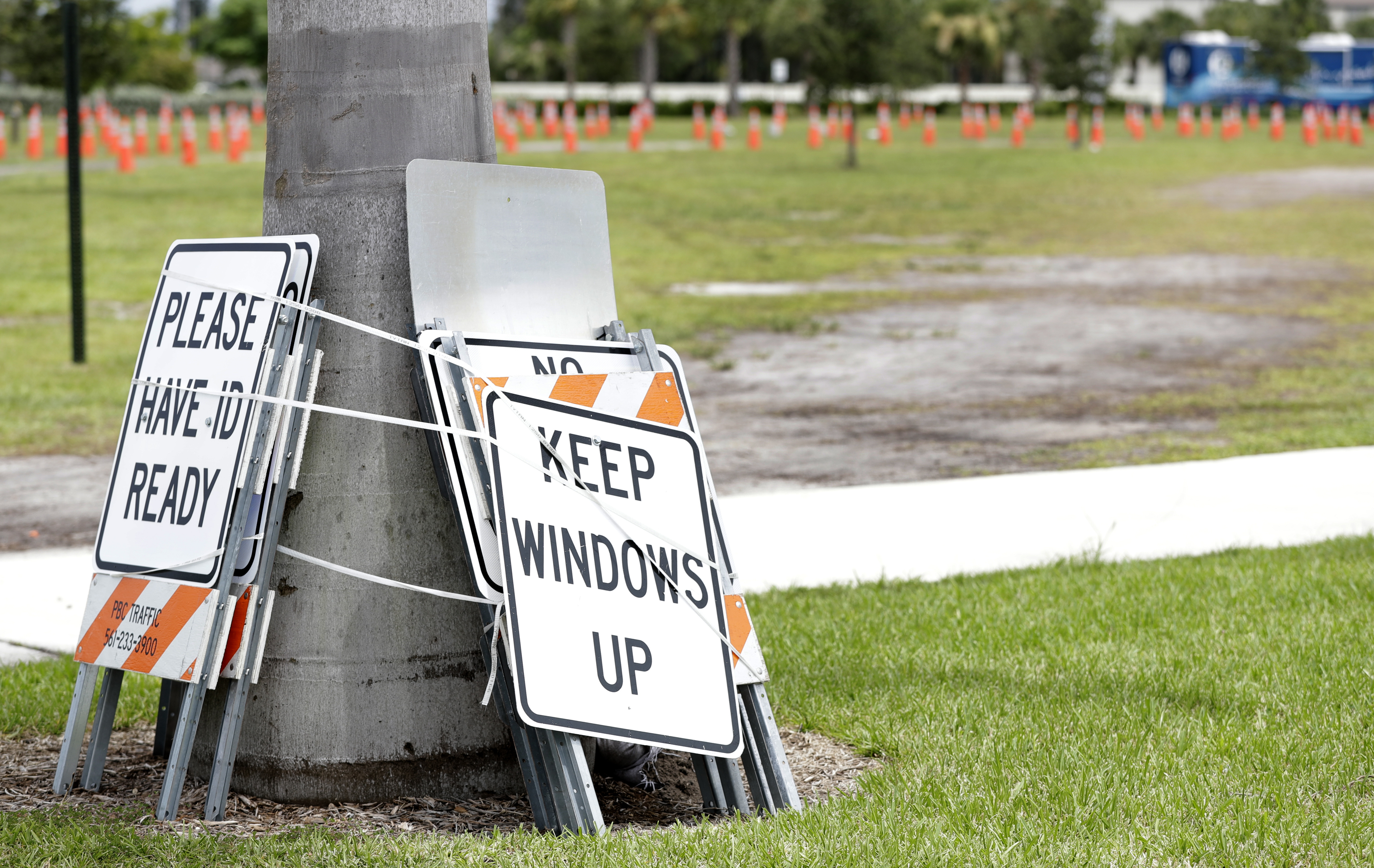 COVID-19 testing site closed at FITTEAM Ballpark of the Palm Beaches, August 2020