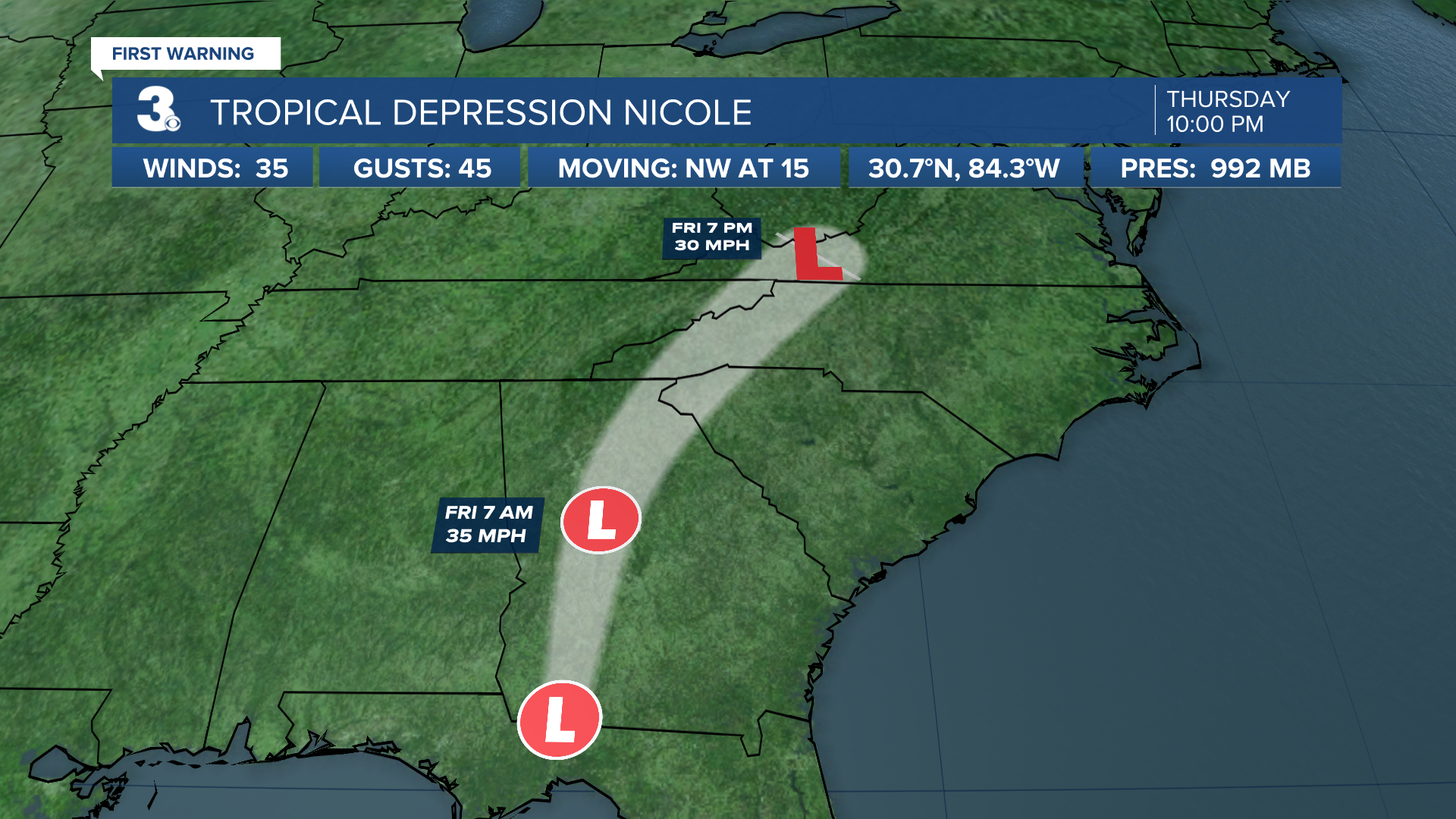 Tropical Depression Nicole