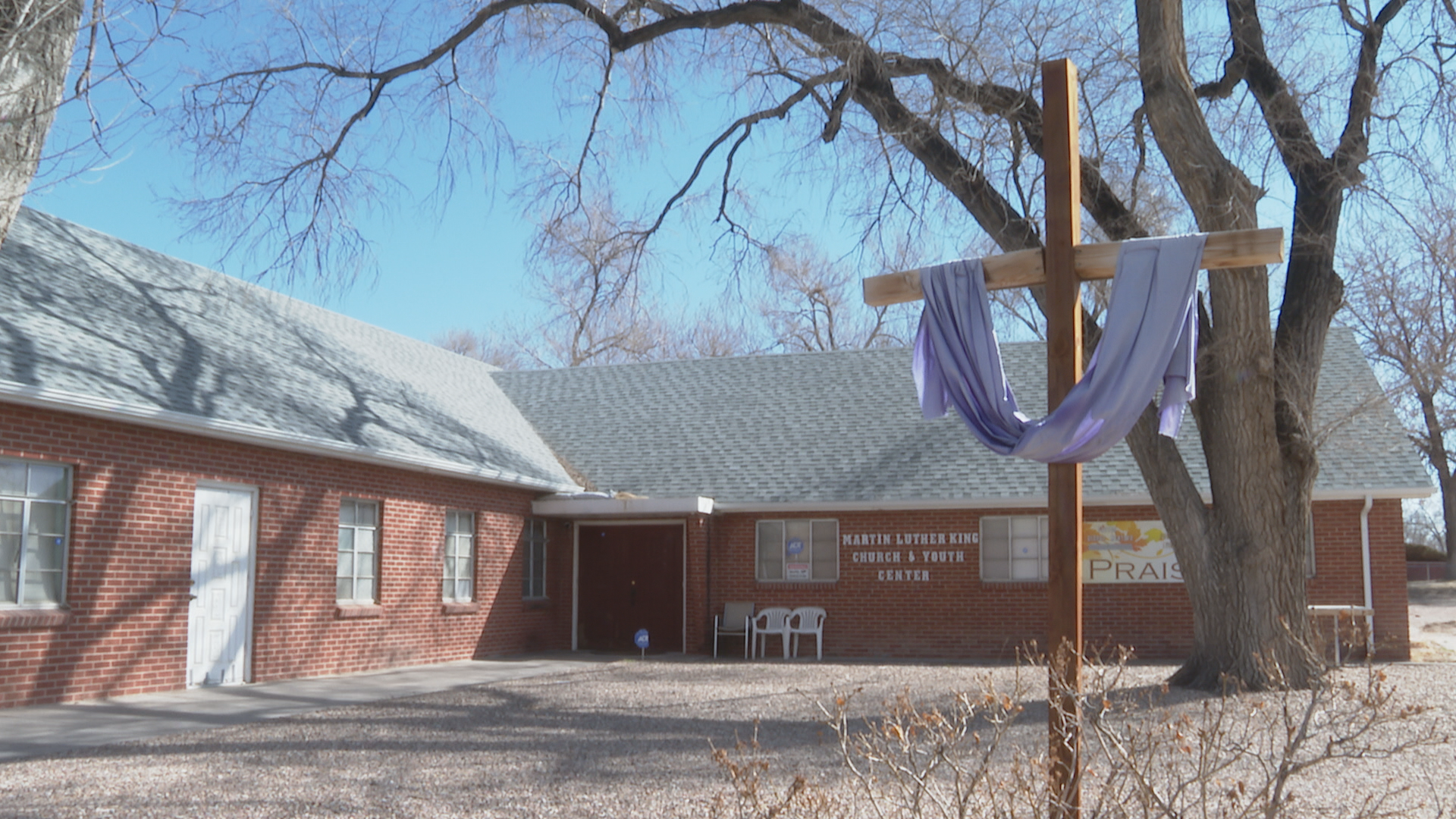 The inside of Martin Luther King Church is filled with items community members have donated for the homeless in Pueblo