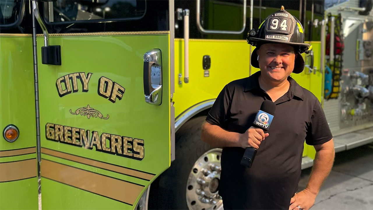 T.A. Walker with Greenacres Fire Truck