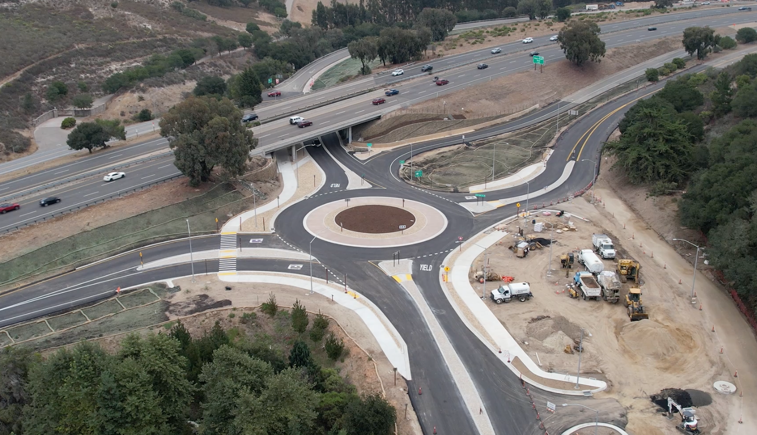 Avila Beach completed roundabout 