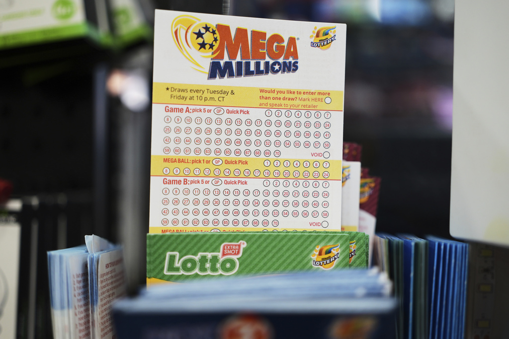 Mega Millions Lottery play slips.