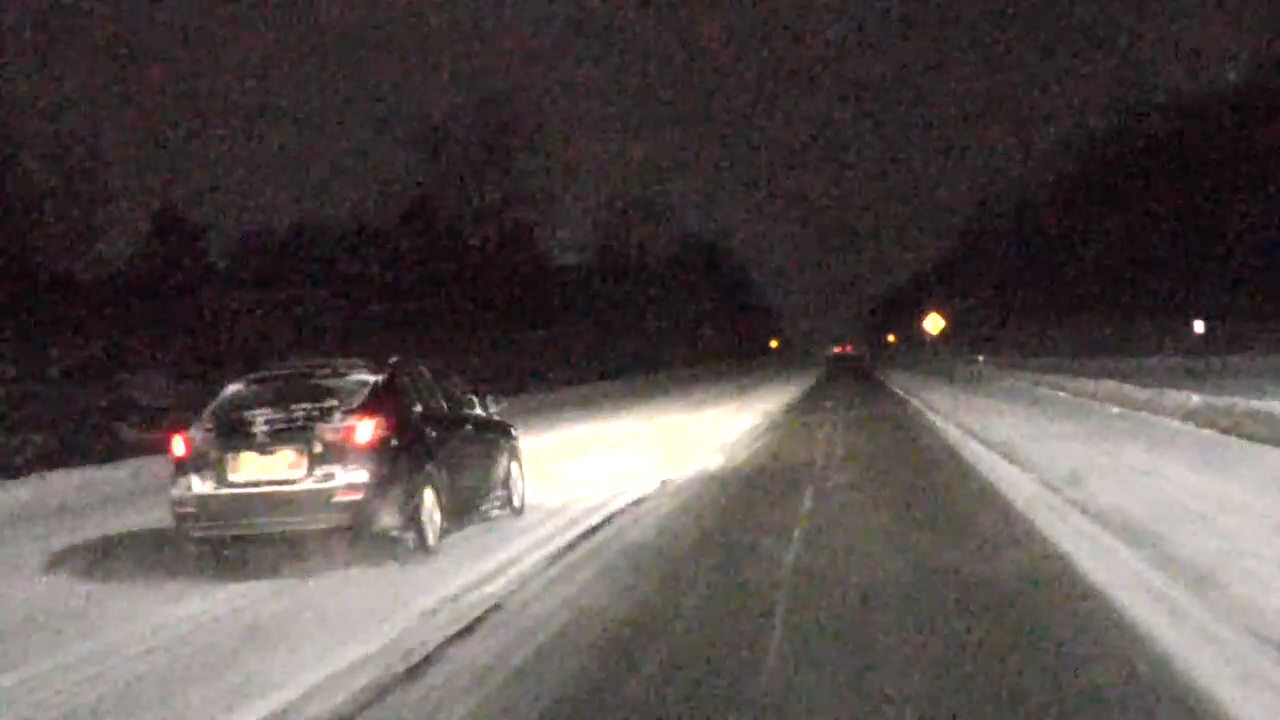 Dashcam shows road conditions 2/16/2021