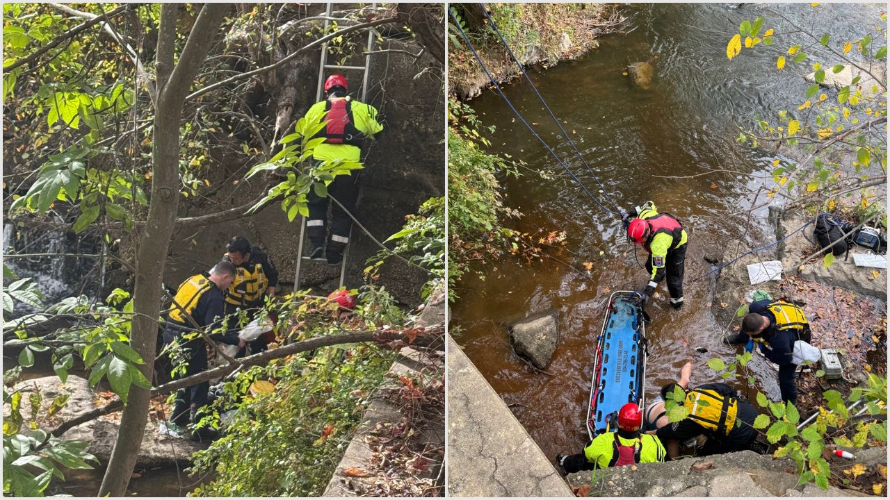 Person Hurt Rescue Route 1 Creek 