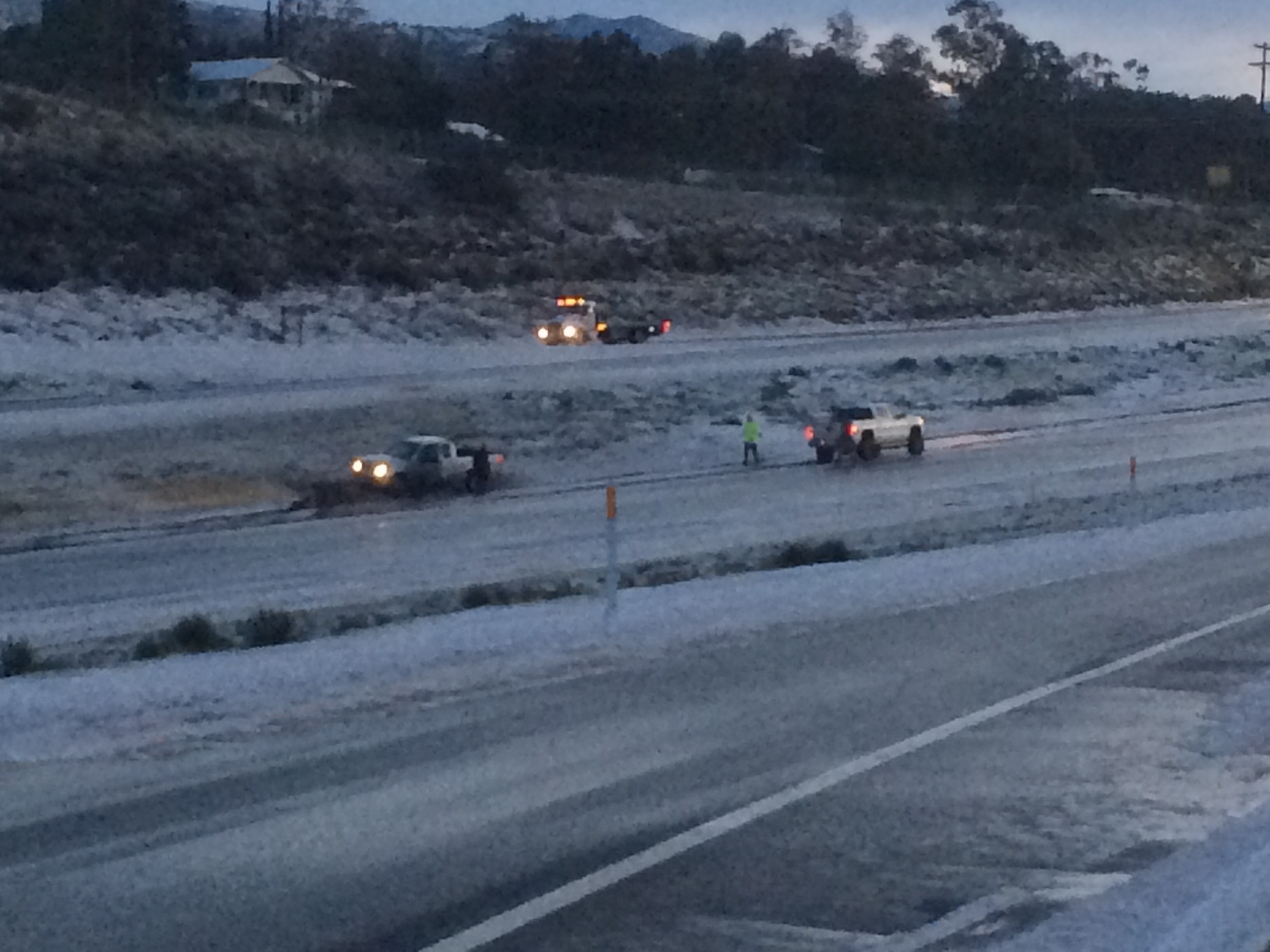 Pickup Truck Spun Out on Interstate 8