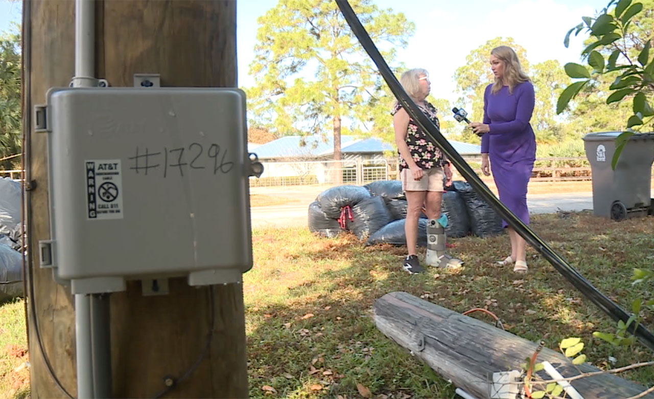 WPTV morning anchor Ashley Glass speaks to Debra Weisheit about a power pole issue impacting her neighborhood for months.