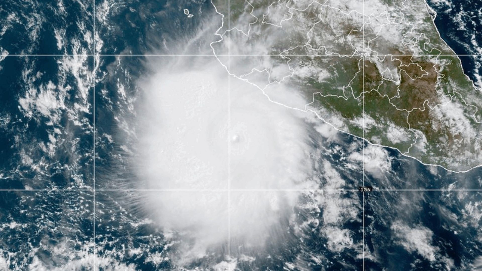 This photo provided by NOAA shows Hurricane Polo moving away from the southwestern coast of Mexico on Thursday, Sept. 24, 2026.