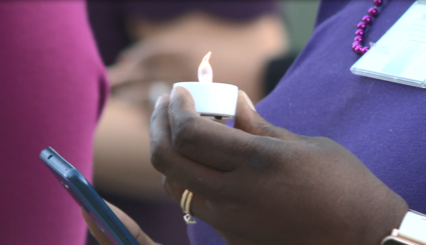 Domestic violence candlelight vigil