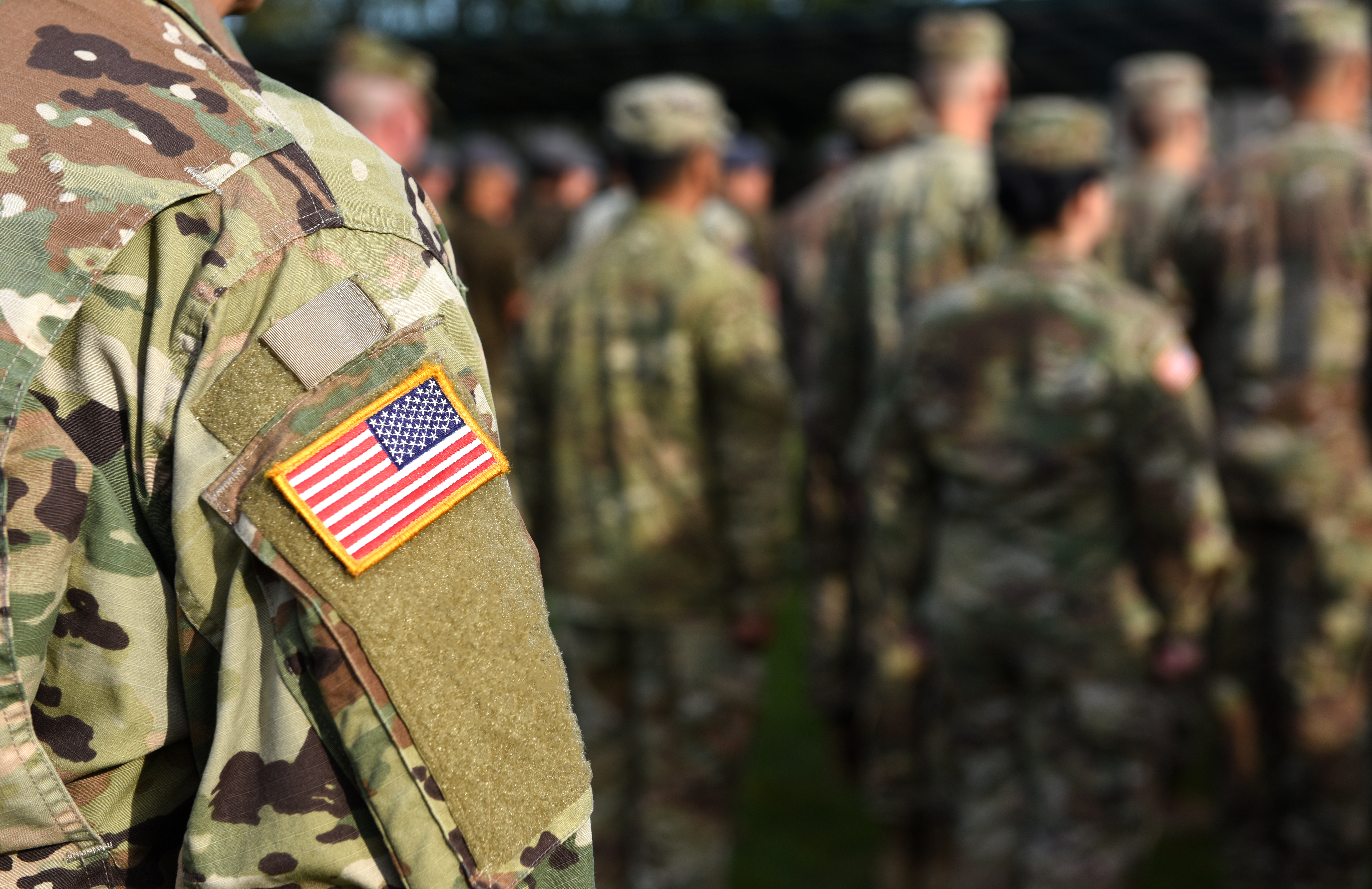 Stock image of American soldiers.