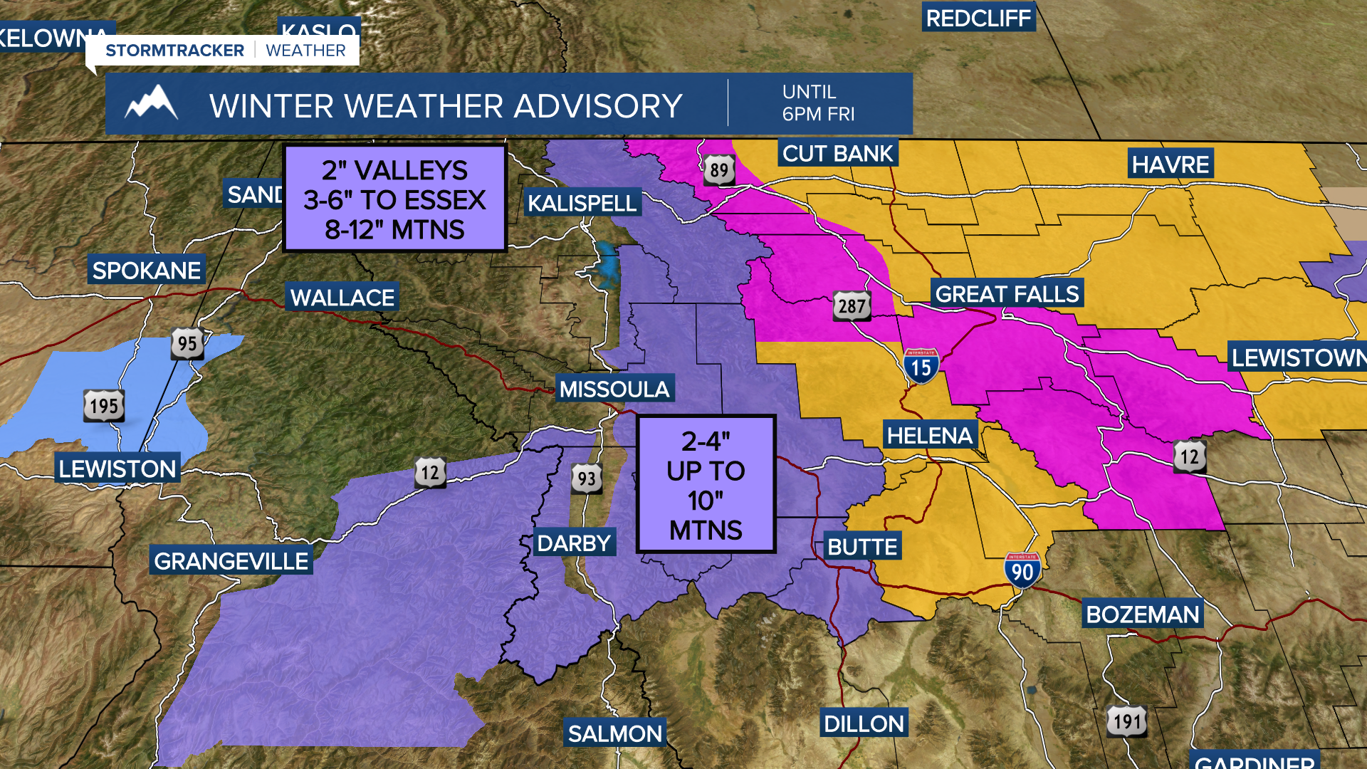 Winter Weather Advisories in effect through Friday