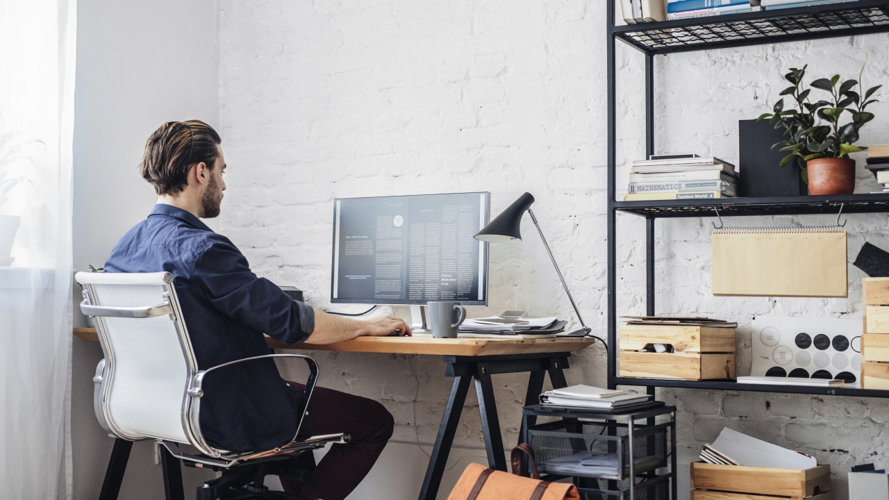 Employee works from home, remotely.