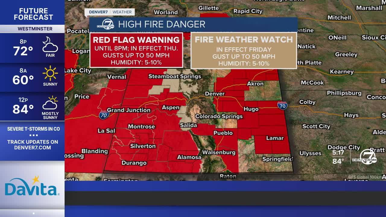 Red Flag Warning for Western Slope Thursday