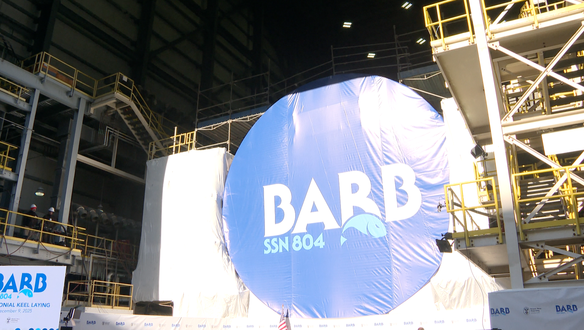 USS Barb keel laying 1