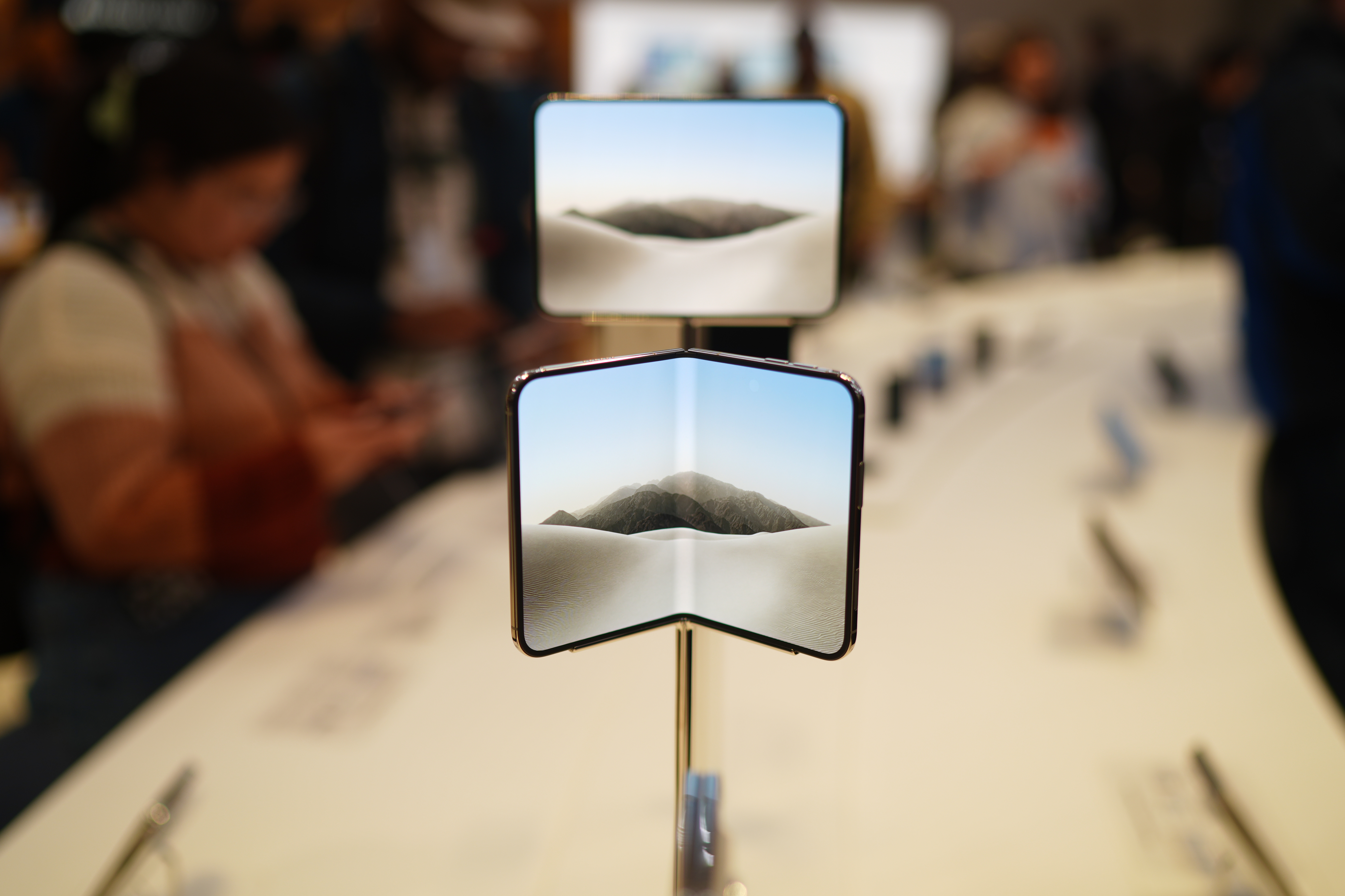 The newly-launched iPhone Duos are displayed at the Apple store on Fifth Avenue in New York, Friday, Oct. 23, 2026.