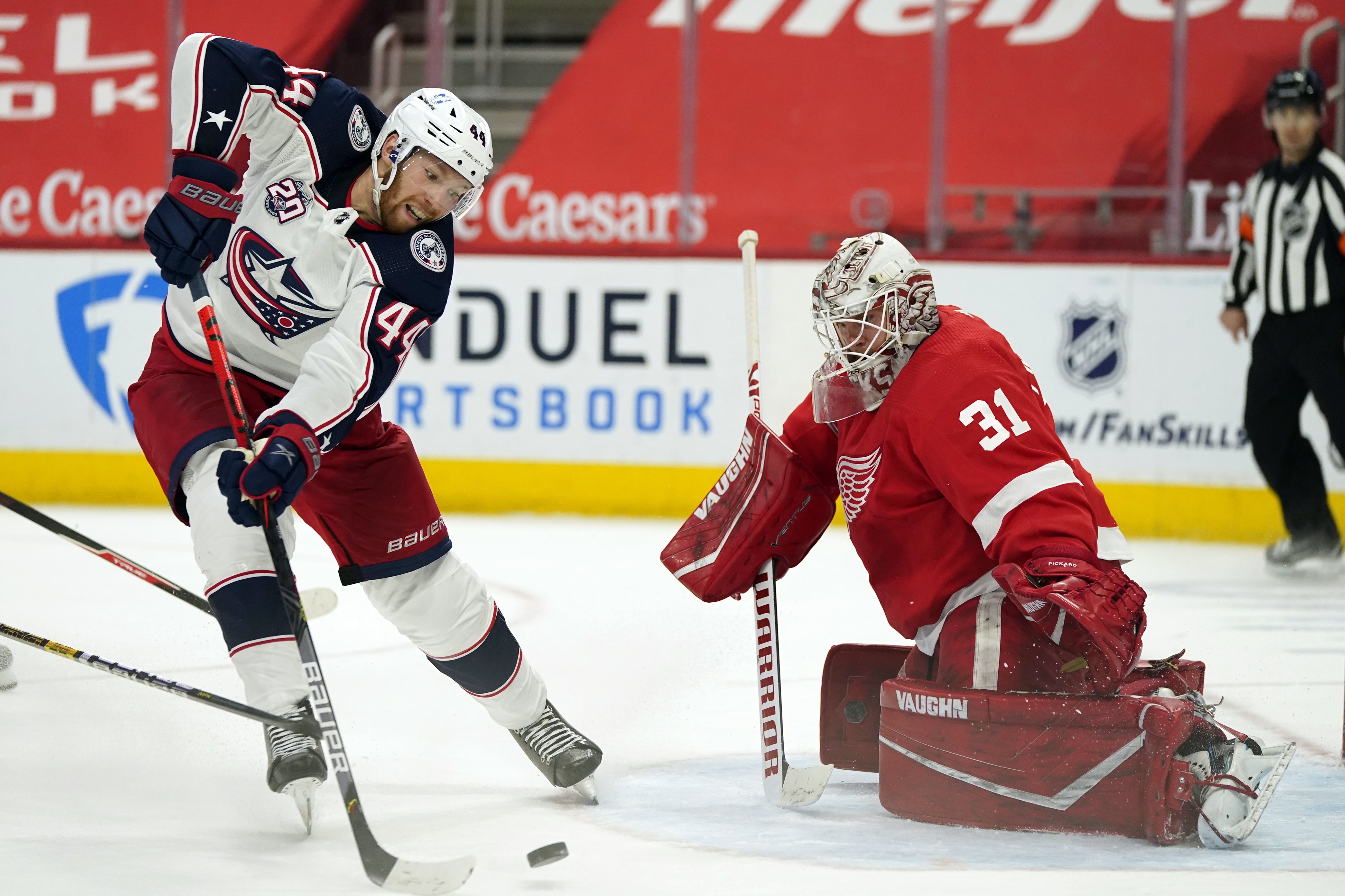 Vladislav Gavrikov, Calvin Pickard Blue Jackets Red Wings Hockey