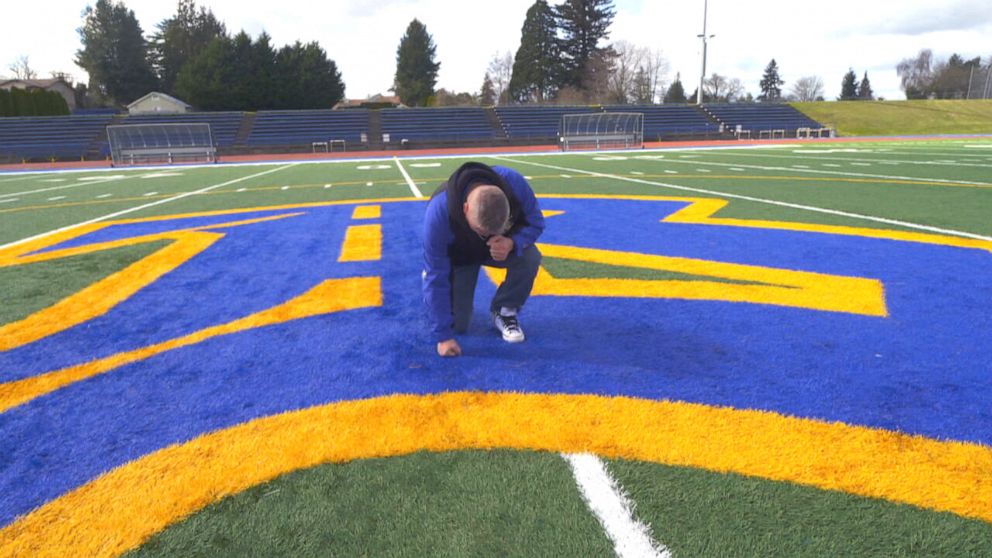 A coach's post-game prayers at the 50 yard-line on Bremerton High School's football field divided the small community outside of Seattle.
