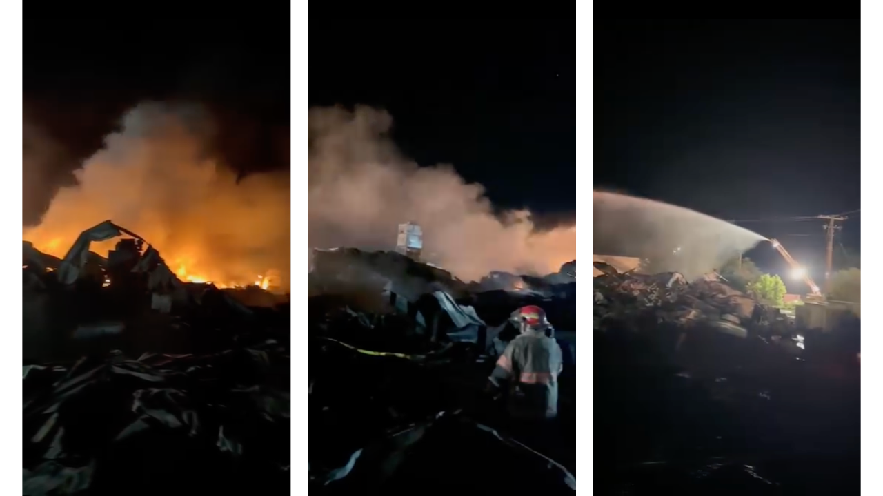 Plastics plant fire_Day 2