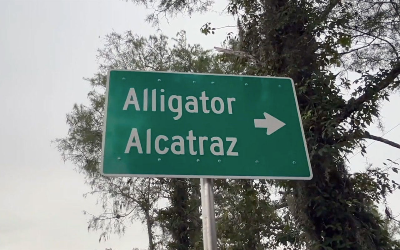 Alligator Alcatraz sign 