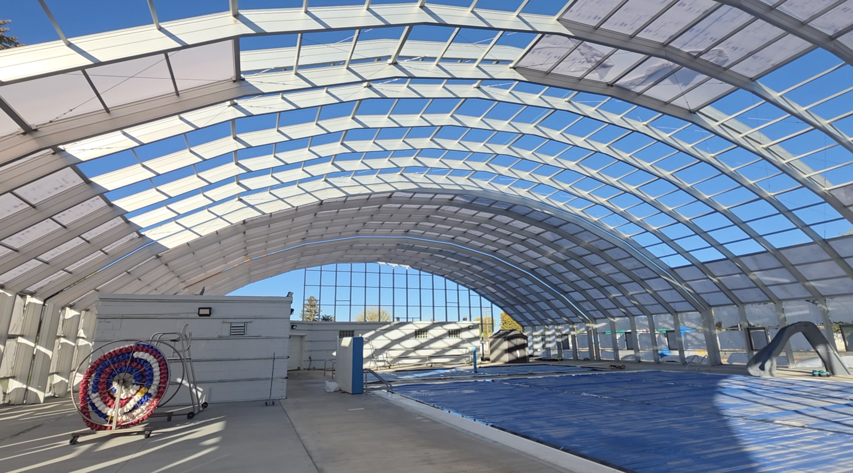 Rupert's 80-year-old pool gets first-of-its-kind retractable dome upgrade