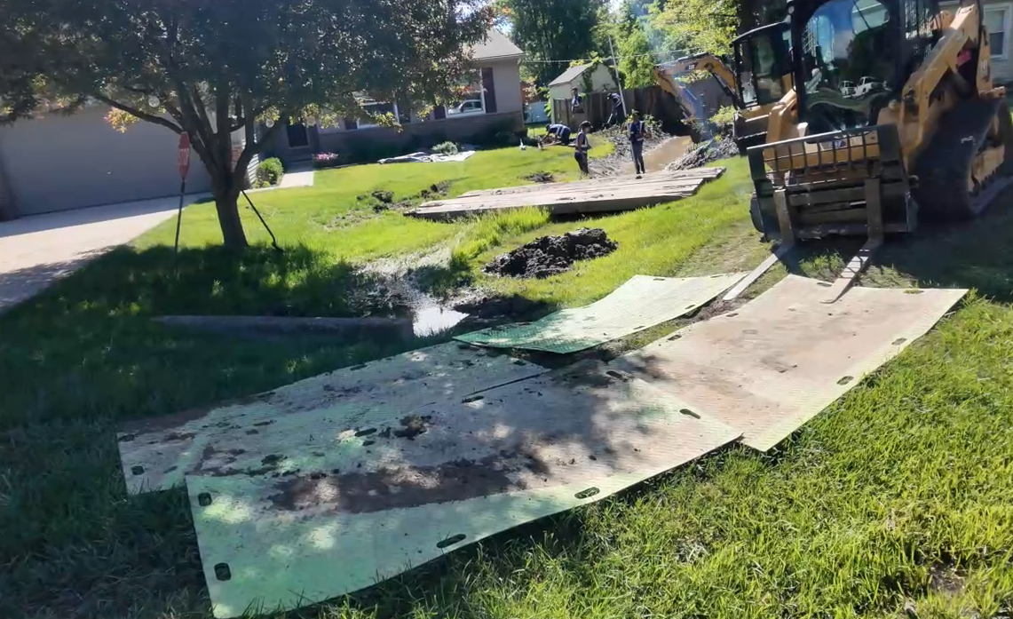 Crews working on drainage