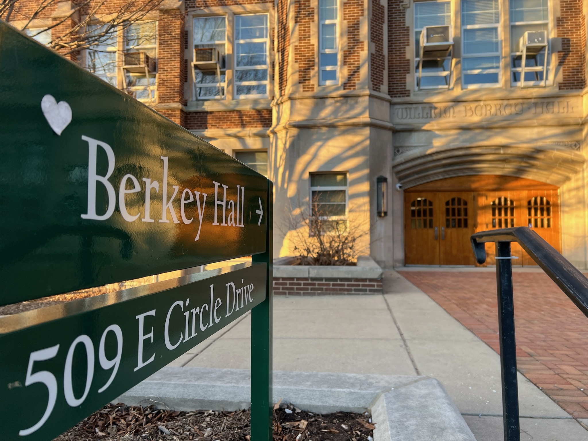 Entrance to Berkey Hall, MSU, February 10, 2025