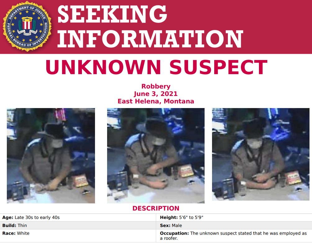 FBI seeks help to identify East Helena casino robbery suspect