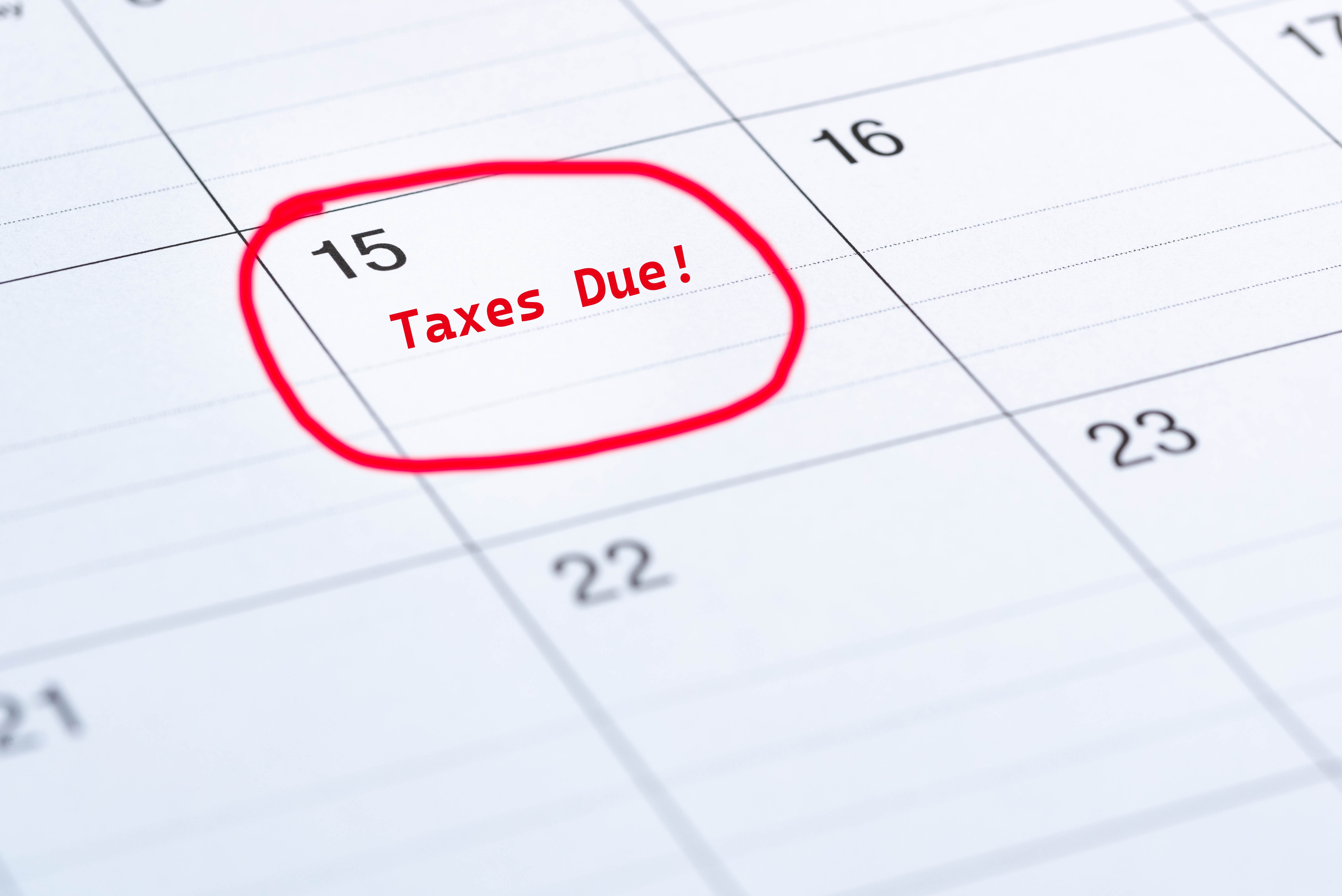 A calendar with the 15th circled in red.