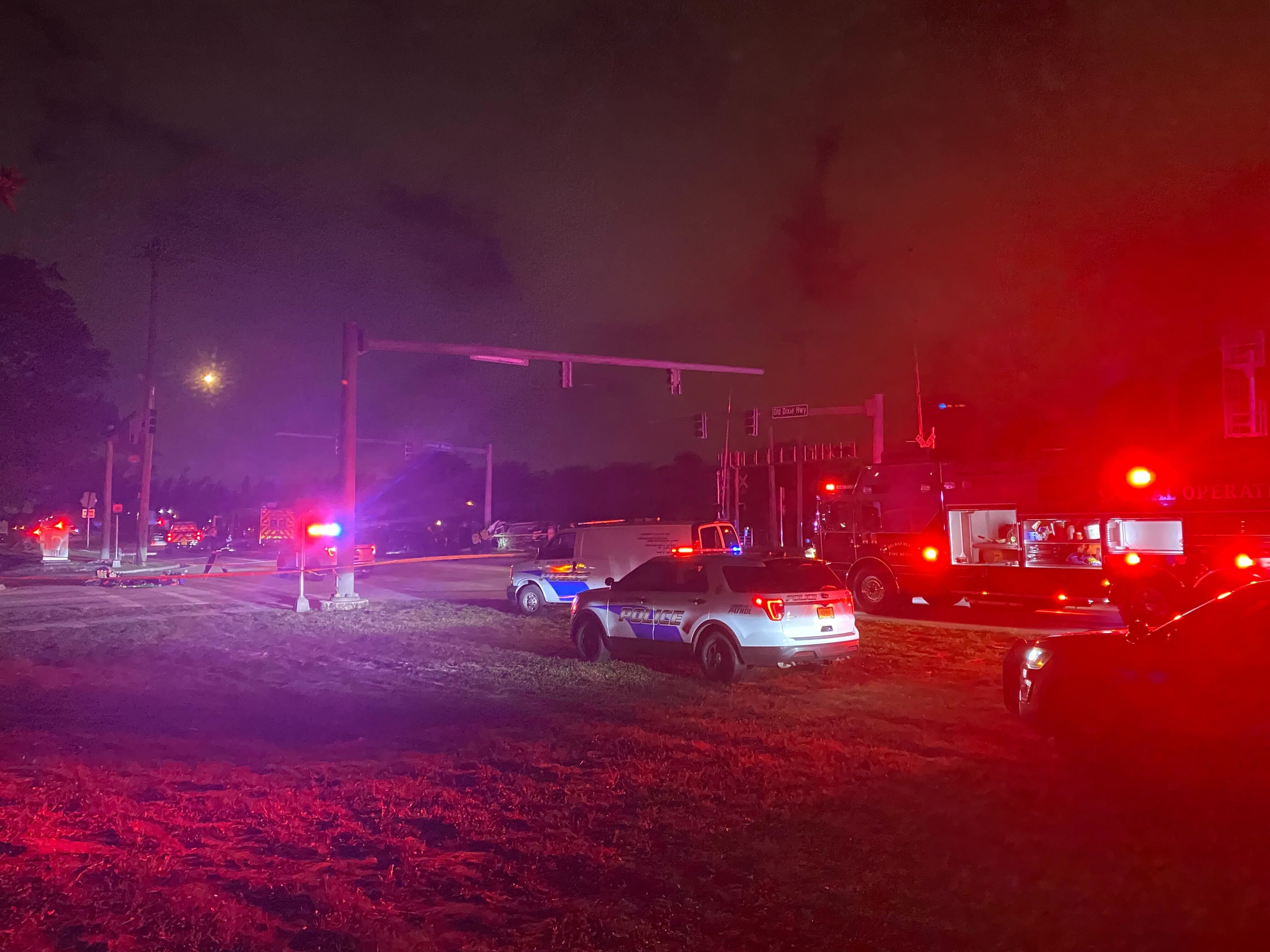 SUV on its side after Brightline train crash in Delray Beach, Feb. 8, 2023