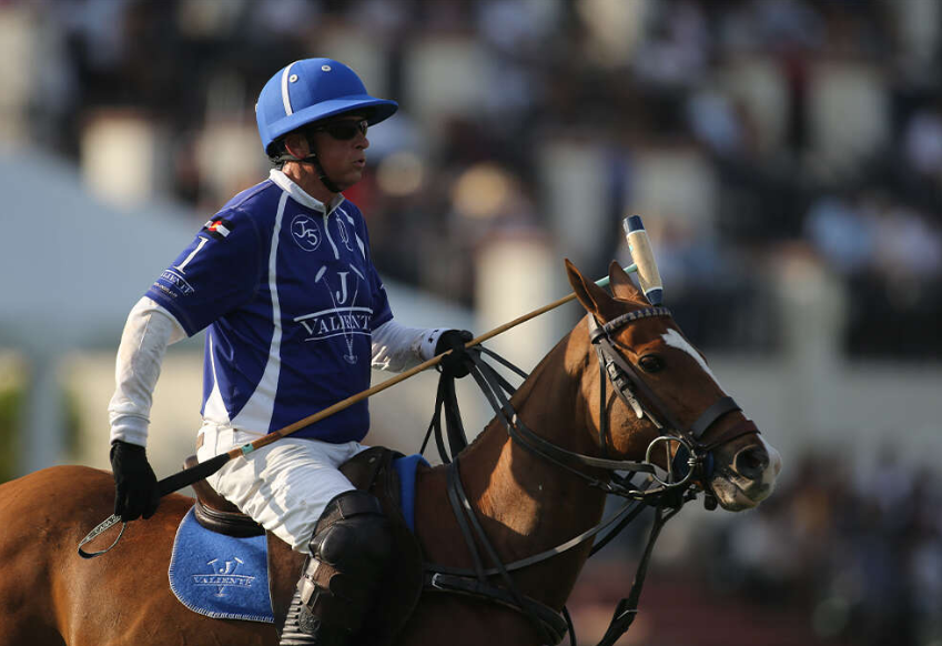 Bob Jornayvaz, the team captain and owner of Valiente, was injured during a match against The Dutta Group at the National Poo Center in Wellington. April 6, 2024