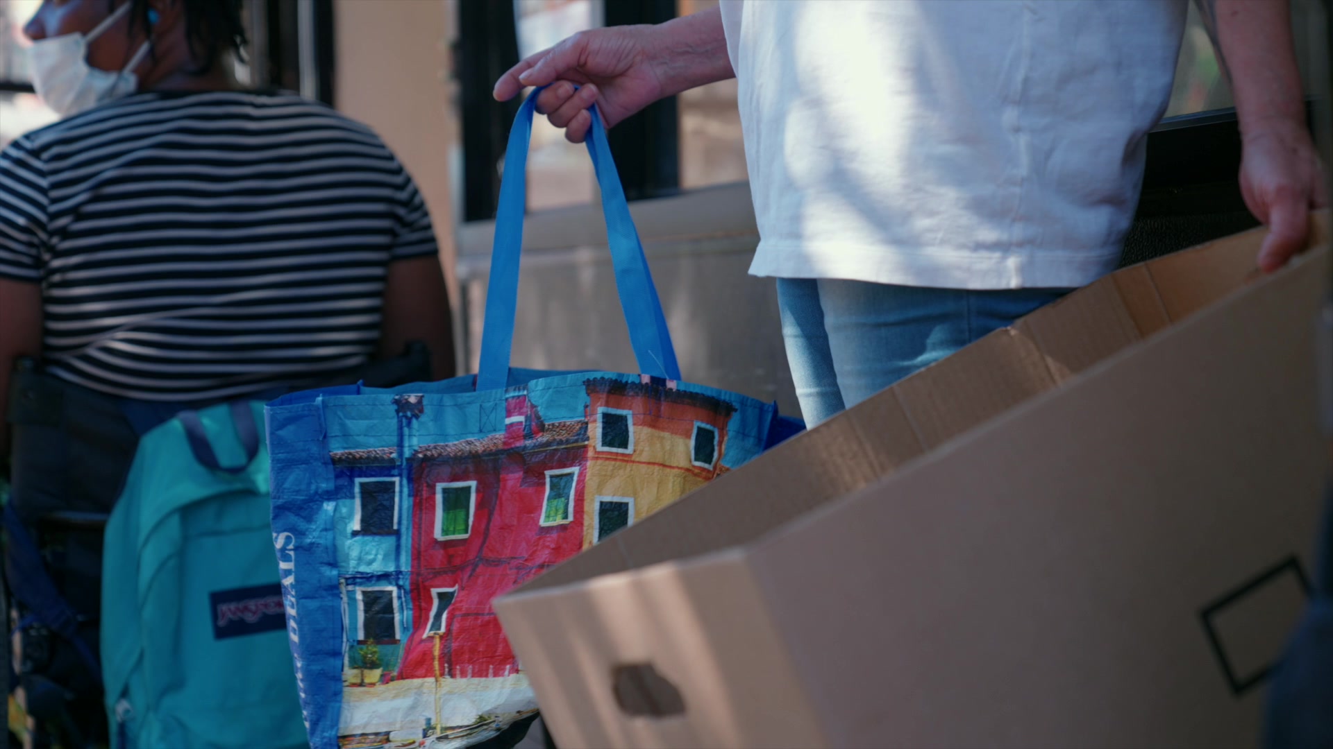 Bags at food pantry