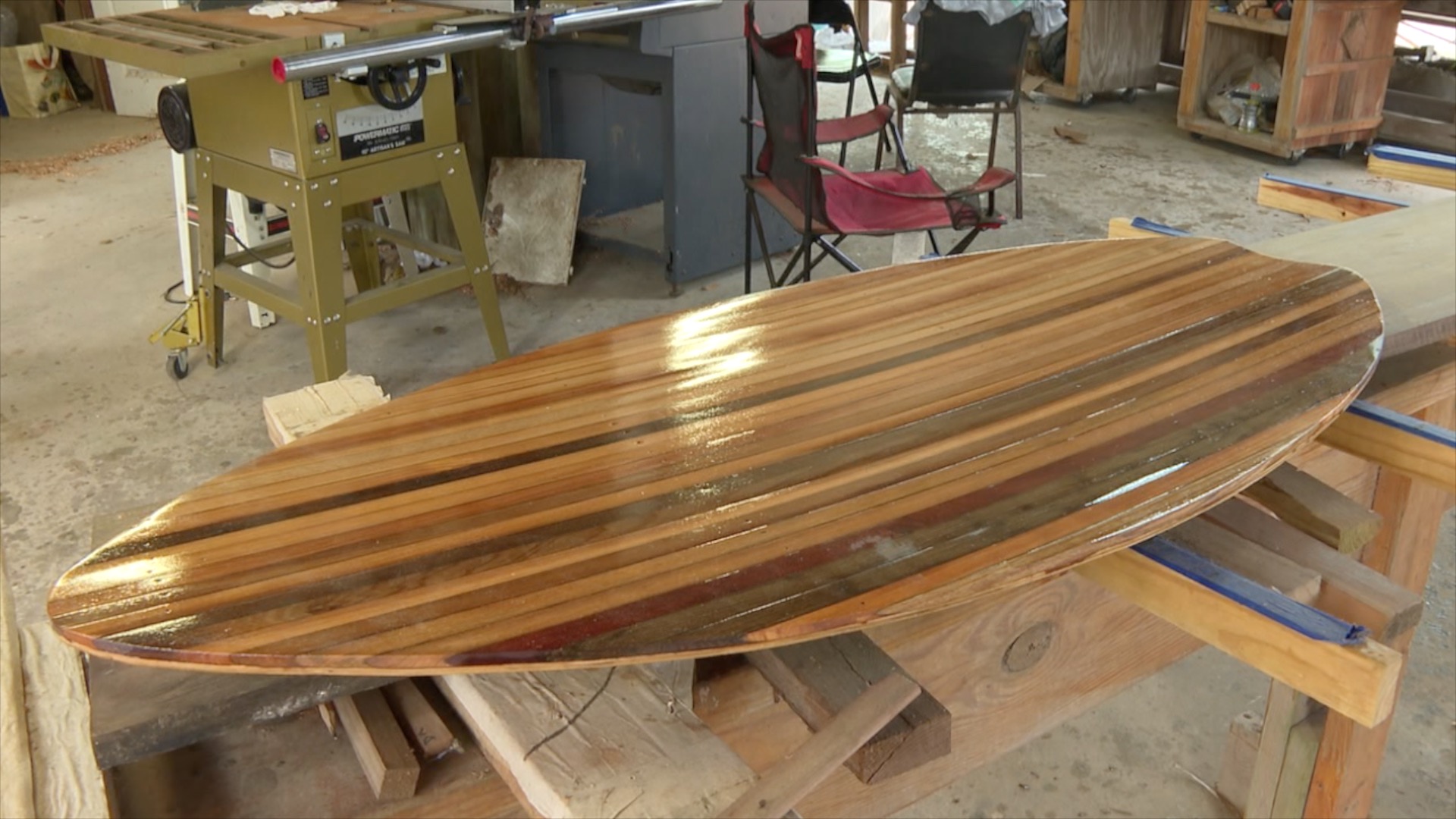 Skimboard made at the Big Bend Maritime Center