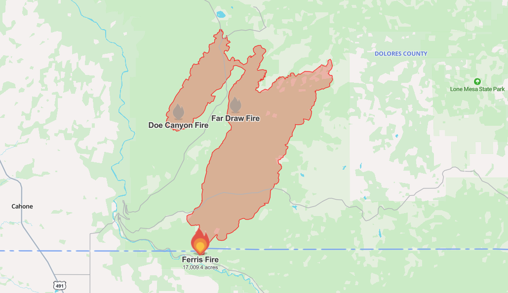 Wildfire perimeter map