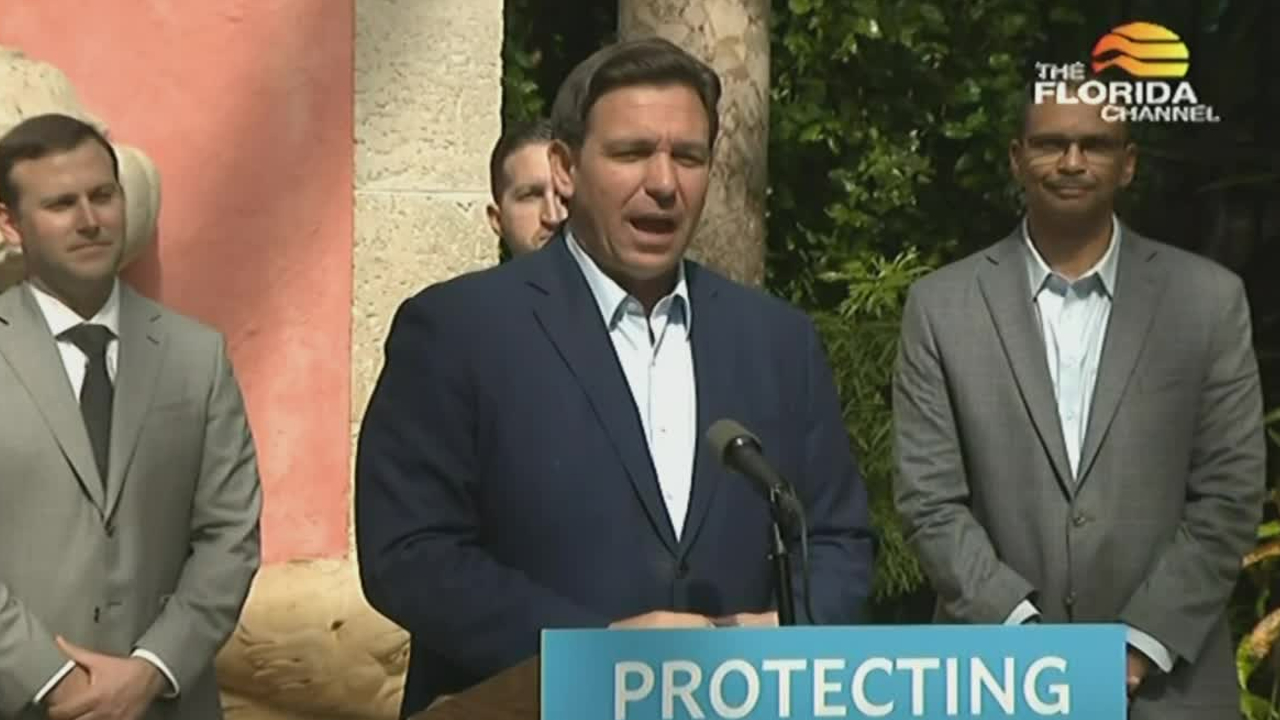 Florida Gov. Ron DeSantis speaks at a news conference at Vizcaya Museum & Gardens in Miami on Feb. 1, 2022.jpg