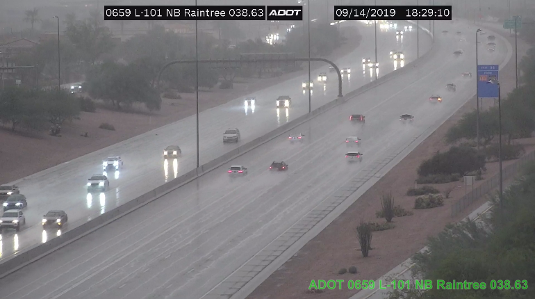 KNXV ADOT Loop 101 Rain 9-14-19
