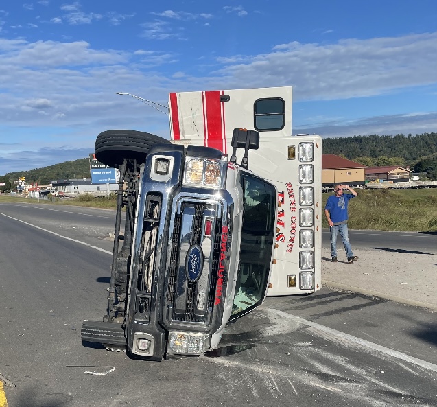 Ambulance/pickup truck collision