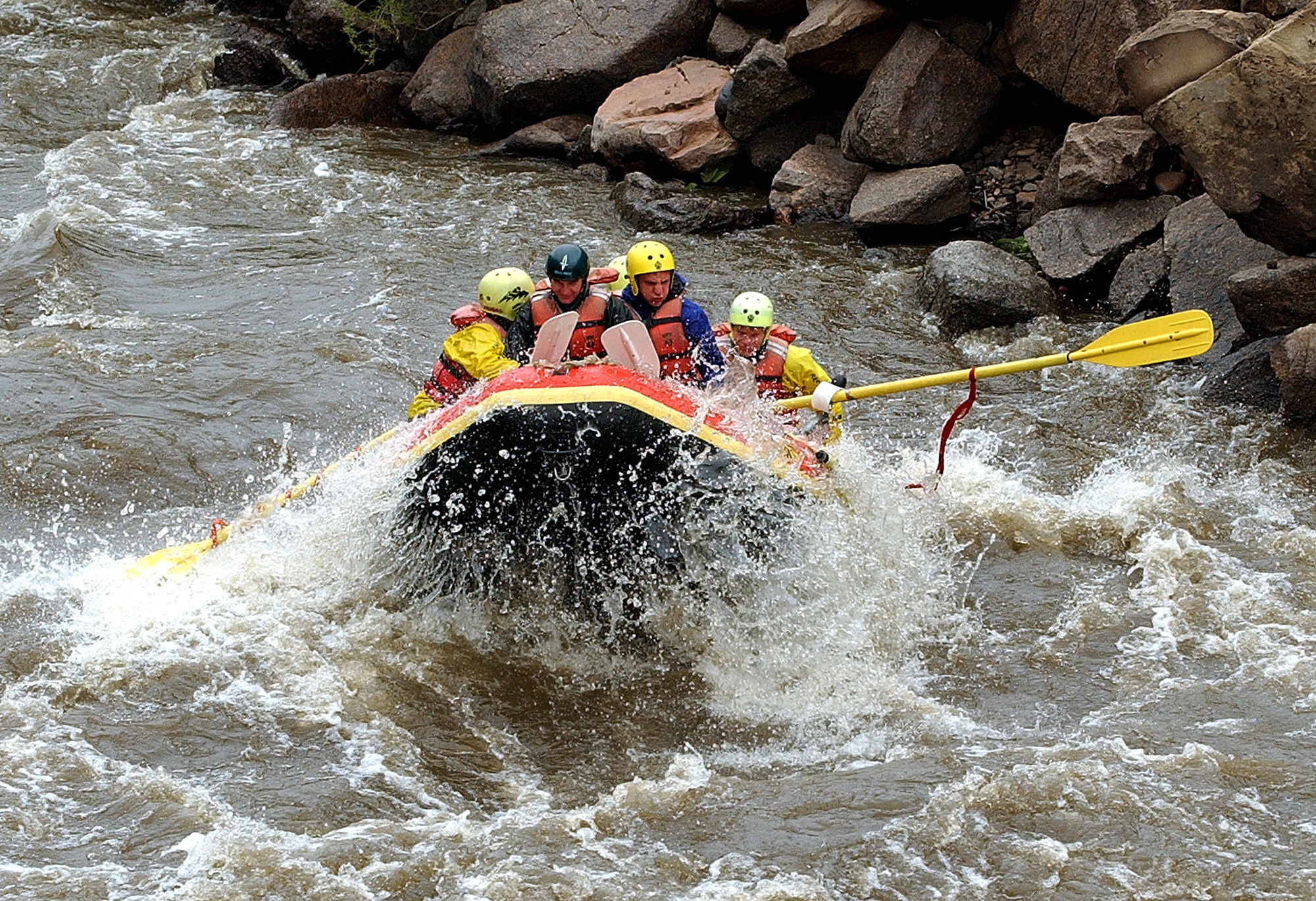 outdors white water rafting raft